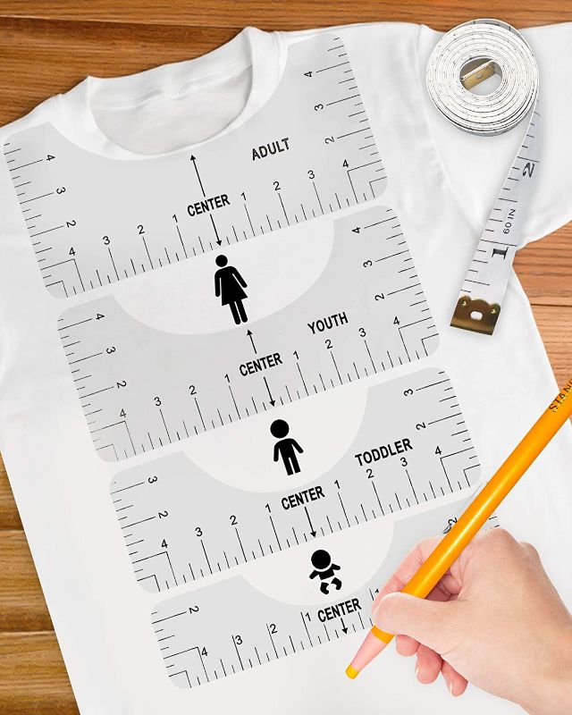 Photo 1 of 2pack ---8pcs T-shirt Guide Guide Alignment Center Tool Designs T-shirt for Young Adults Toddlers 