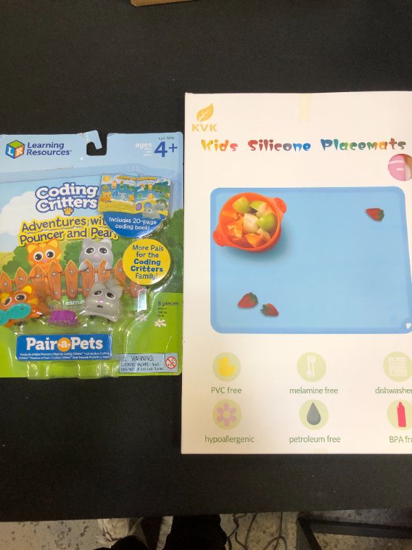 Photo 1 of Learning Resources Coding Critters Pair-A-Pets Cats Pouncer & Pearl, Easter Toy, AND CUTE BABY PLACEMAT 