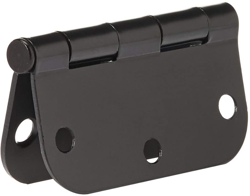 Photo 1 of Amazon Basics Rounded 3.5 Inch x 3.5 Inch Door Hinges, 13 Pack, Matte Black-- MISSING 2 SETS OF SCREWS 