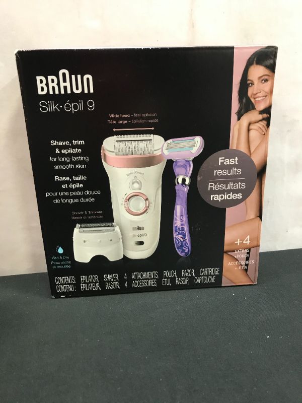 Photo 2 of Braun Epilator Silk-épil 9 9-870, Facial Hair Removal for Women, Wet & Dry, Women Shaver & Trimmer, Cordless, Rechargeable, with Venus Extra Smooth Razor
