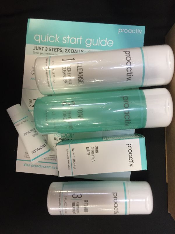 Photo 1 of ***NEW***  Proactiv 3 Step Acne Treatment - Benzoyl Peroxide Face Wash, Repairing Acne Spot Treatment for Face and Body, Exfoliating Toner - 90 Day Complete Acne Skin Care Kit
