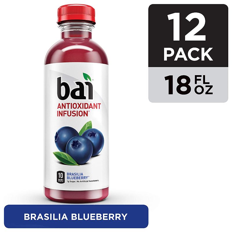 Photo 1 of (2 Pack Of 12 Count Each) Bai Flavored Water, Brasilia Blueberry, Antioxidant Infused Drinks, 18 Fluid Ounce Bottles, 12 Count***exp- sep-01-2021***
