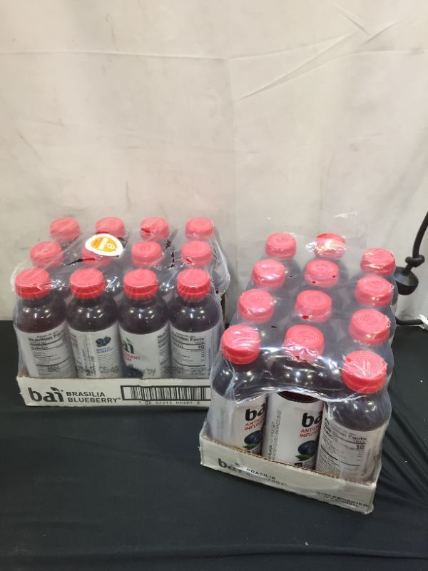 Photo 1 of (2 Pack Of 12 Count Each) Bai Flavored Water, Brasilia Blueberry, Antioxidant Infused Drinks, 18 Fluid Ounce Bottles, 12 Count***exp- sep-01-2021***
