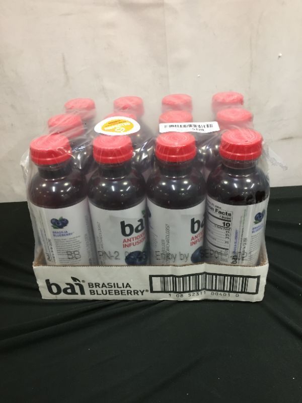 Photo 2 of (2 Pack, 12 Count Each )Bai Flavored Water, Brasilia Blueberry, Antioxidant Infused Drinks, 18 Fluid Ounce Bottles. Exp- Sep-01-2021
