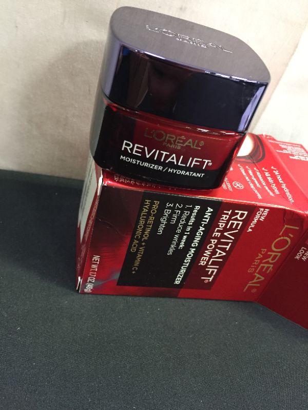 Photo 2 of L’Oreal Paris Skincare Revitalift Triple Power Anti-Aging Face Moisturizer with Pro Retinol, Hyaluronic Acid & Vitamin C to reduce wrinkles, firm and brighten skin, 1.7 Oz
