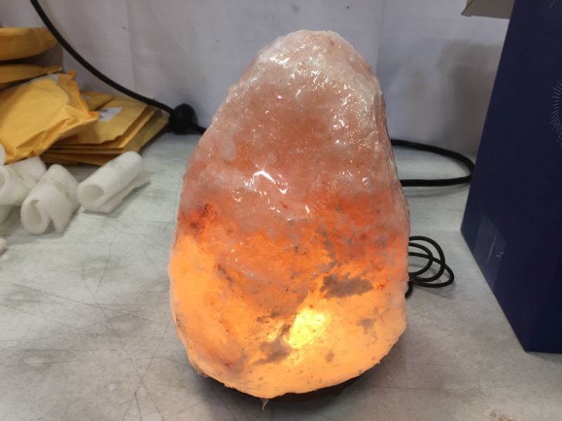 Photo 1 of SMAGREHO Hand Carved Natural Crystal Himalayan Salt Lamp with Neem Wood Base Bulb And ULApproved Power Cord 89 inch 8  11 lbs pack of 2