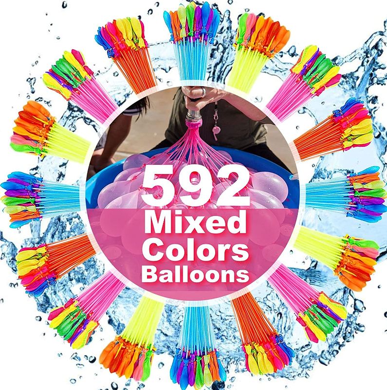 Photo 1 of FEECHAGIER Water Balloons for Kids Girls Boys Balloons Set Party Games Quick Fill 592 Balloons for Swimming Pool Outdoor Summer Funs GH34
