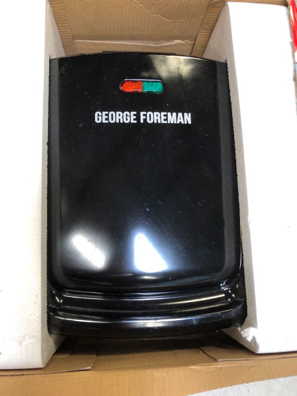 Photo 2 of George Foreman 4-Serving Removable Plate Electric Grill and Panini Press, Black, GRP1060B