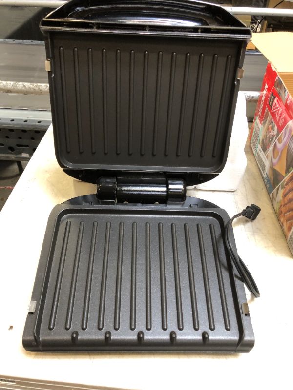 Photo 4 of George Foreman 4-Serving Removable Plate Electric Grill and Panini Press, Black, GRP1060B