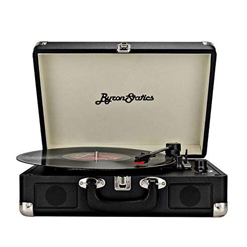 Photo 1 of Byron Statics Record Player Vinyl Vintage Turntable Portable Nostalgic 3-Speed 2 Stereo Speakers Replacement Needle 9V 0.8A D
