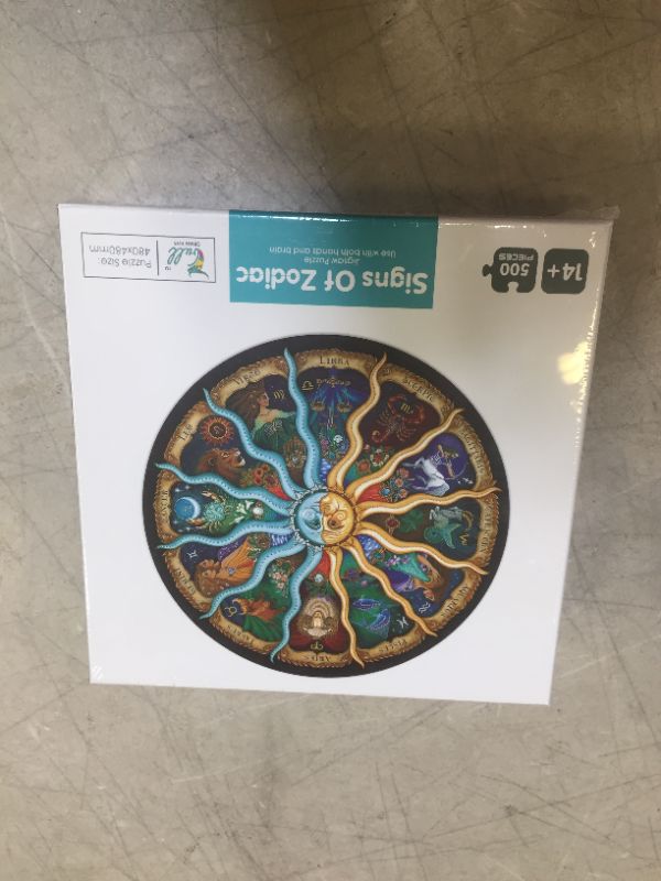 Photo 2 of AAGOOD Wooden Jigsaw Puzzles for Adults, The Sun God with Zodiac Themed Unique Shaped Wood Puzzle, 98 Pieces Magic Wood Cut Puzzles, Family Games Best Gift for Adults and Kids, Diameter 5.4 in, Small
