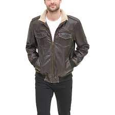 Photo 2 of Levi's Men's Sherpa Lined Faux Leather Aviator Bomber