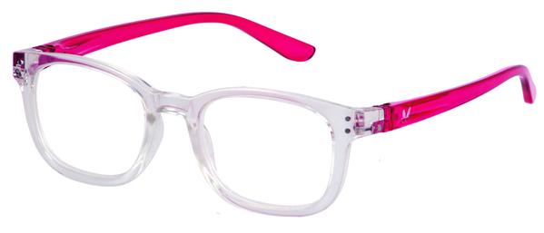 Photo 1 of ANNA TILTABLE READING GLASSES Diamond Clear Crystal with Happy Pink Temples 3.00+
