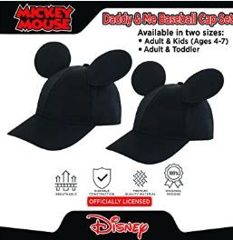 Photo 2 of Disney Mickey Mouse Ears Hat, Set of 2 for Daddy and Me, Matching Adult and Little Boy Baseball Caps (4-8 years)
