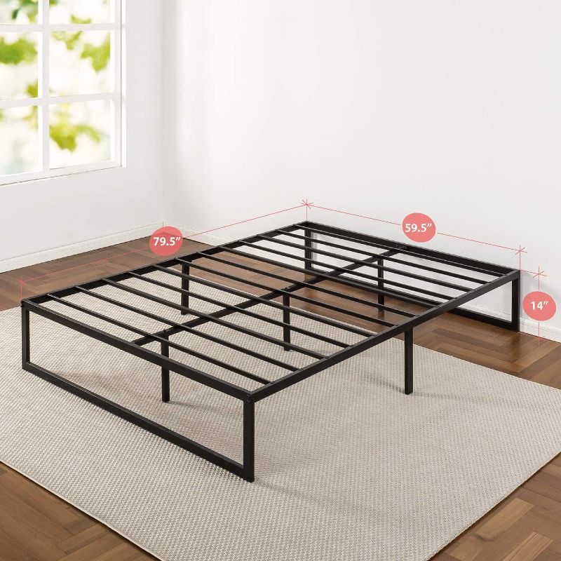 Photo 2 of 14 Inch Metal Platform Bed Frame / Mattress Foundation / No Box Spring Needed / Steel Slat Support / Easy Quick Lock Assembly, Queen 