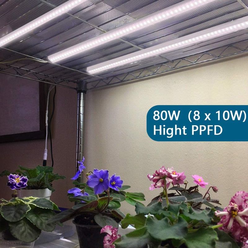 Photo 1 of Barrina T5 Grow Lights, Full Spectrum, 2ft 80W (8 x 10W, 500W Equivalent), LED Grow Light Bulbs, Plant Lights for Indoor Plants, Greenhouse, Plug and Play, 8-Pack
