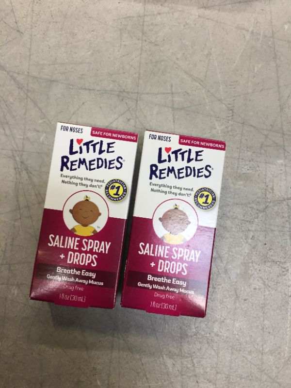 Photo 1 of Little Noses Saline Spray/Drops for Dry for Stuffy Noses, 1-Ounce (30 ml) 2 pack
