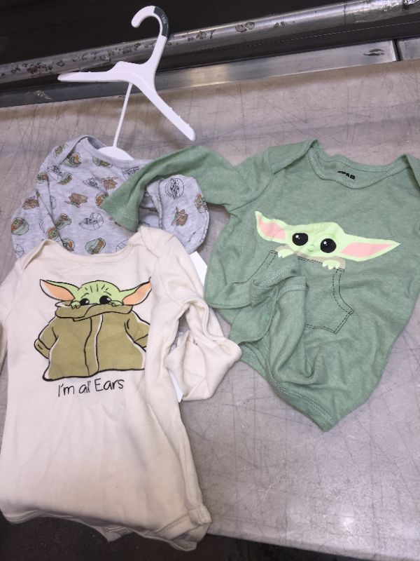 Photo 2 of Baby Boys' 3pk Star Wars Baby Yoda Long Sleeve Bodysuit - 18M, Green/Grey