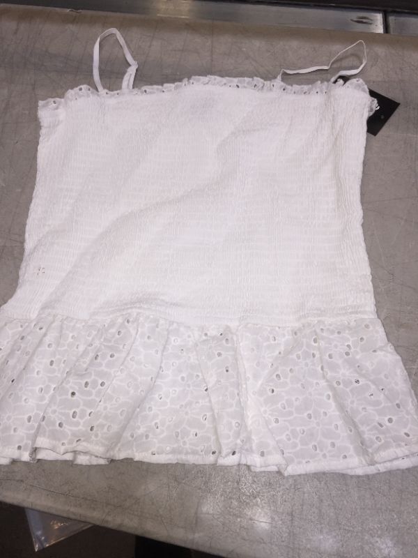 Photo 2 of Girls' Smocked Peplum Cami Tank Top - art class White XXL