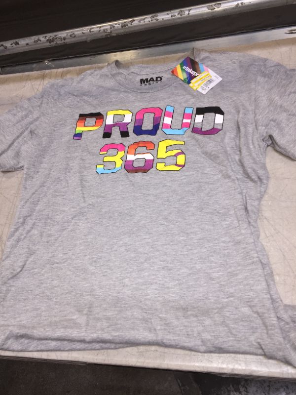 Photo 1 of Pride Gender Inclusive Adult Proud 365 Short Sleeve Graphic T-Shirt - Heather Gr SMALL