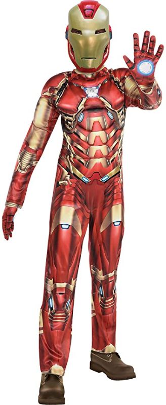 Photo 1 of NO MASK Halloween Kids' Marvel Iron Man Halloween Costume Muscle Jumpsuit with Mask - S