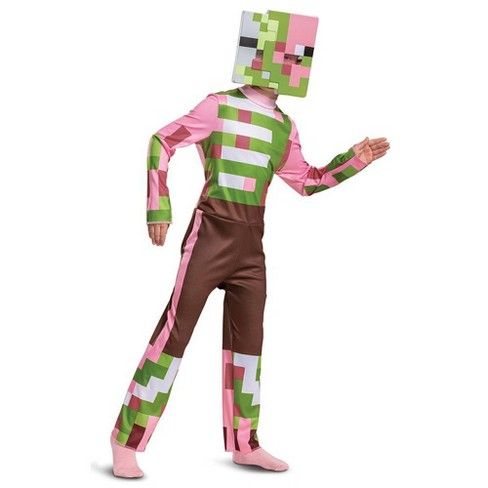 Photo 1 of Halloween Kids' Minecraft Zombie Pigman Halloween Costume Jumpsuit L (10-12)