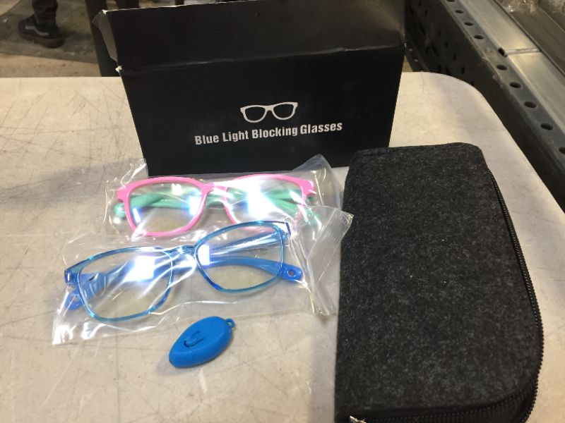 Photo 1 of Blue Light Glasses for Kids 2 pack,Blue light blocking glasses For Girls & Boys, Kids Age 3-10,Anti Eyestrain & UV Protection
