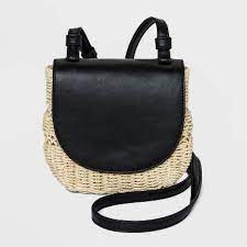 Photo 1 of Magnetic Closure Straw Flap Crossbody Bag - A New Day™
