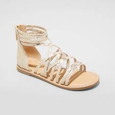 Photo 1 of GIRLS SZ 4 DION GLADIATOR ANKLE STRAP SANDALS 