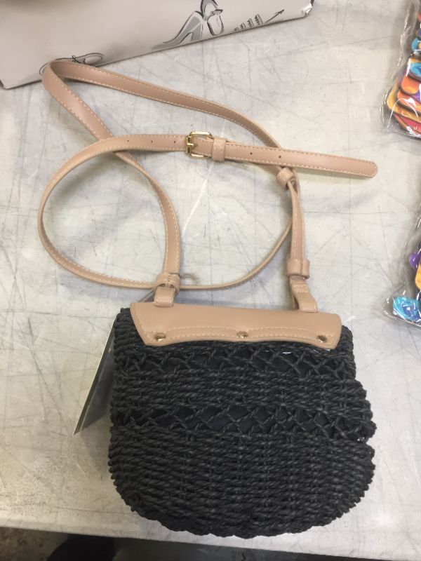 Photo 1 of Magnetic Closure Straw Flap Crossbody Bag - A New Day™
