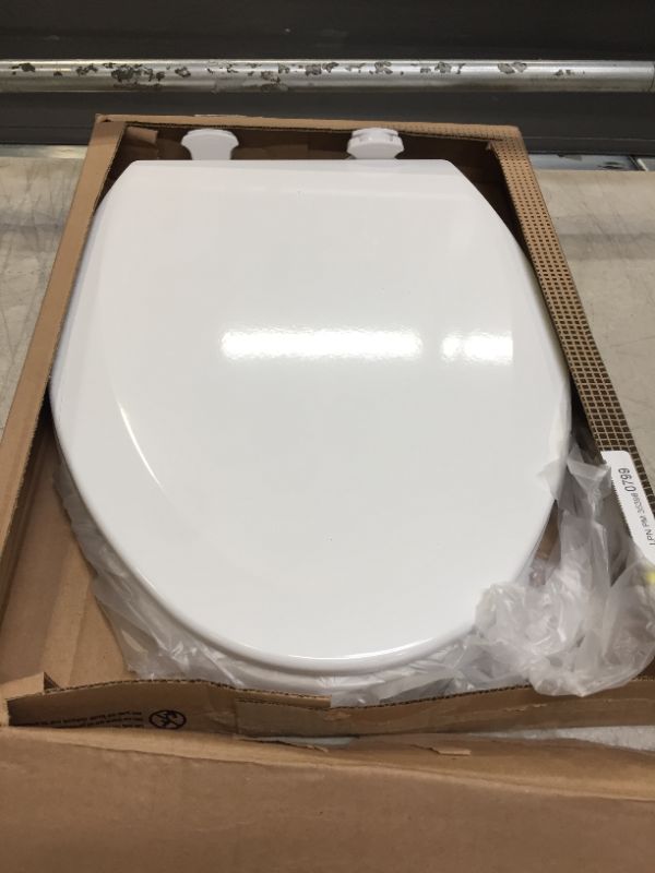 Photo 3 of Bemis 1500EC 390 Lift-Off Wood Elongated Toilet SEAT, Cotton White