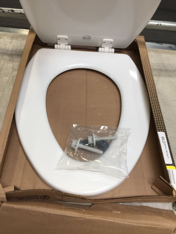 Photo 3 of Bemis 1500EC 390 Lift-Off Wood Elongated Toilet SEAT, Cotton White