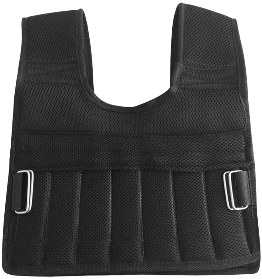 Photo 1 of Weighted Vest 11lbs/33lbs/77lbs Adjustable Weights Jacket Breathable Shockproof Weightloading Vest with Multi Pockets for Running, Pull-Ups, Weight Lifting, Fitness - Steel Plate Not Included
