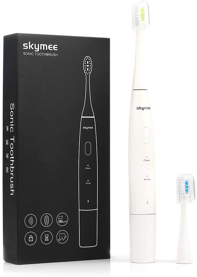 Photo 1 of SKYMEE Sonic Electric Toothbrush with 2 Replacement Heads, Battery Powered Toothbrush for Home and Travel, 2 Models Use with 2 Min Smart Timer and IPX7 Waterproof
