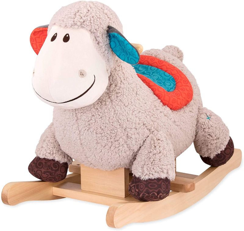 Photo 1 of B. Toys – Loopsy Wooden Rocking Sheep – Rodeo Rocker – Plush Ride On Sheep Rocking Horse for Toddlers & Babies 18M+, Multicolor
