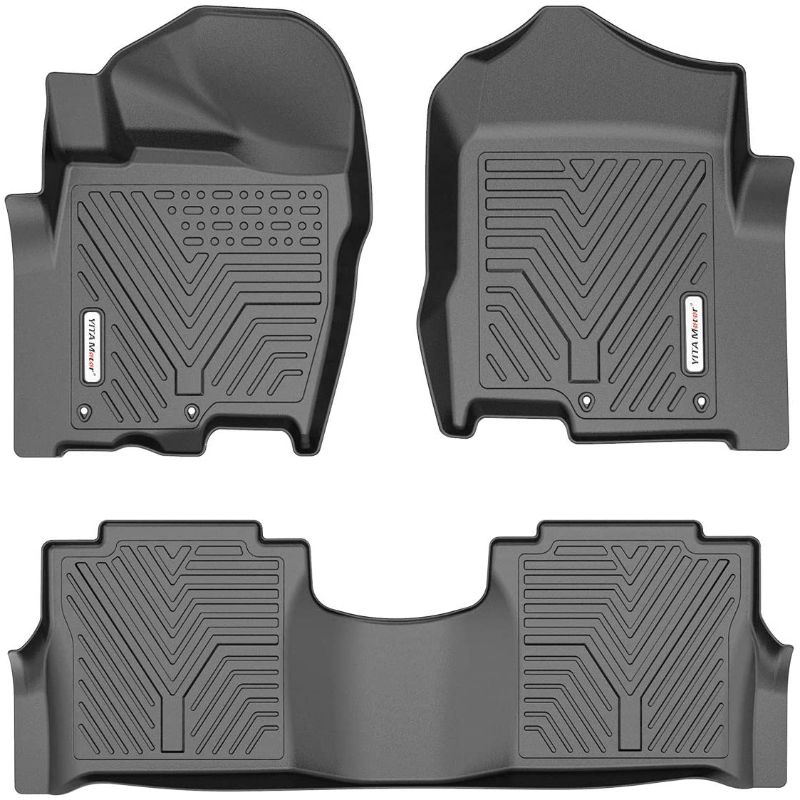 Photo 1 of YITAMOTOR Floor Mats Compatible with 2017-2021 Nissan Titan, 2016-2021 Nissan Titan XD Crew Cab with 1st Row Bucket Seat, Custom Fit Floor Liners, 1st & 2nd Row All-Weather Protection, Black
