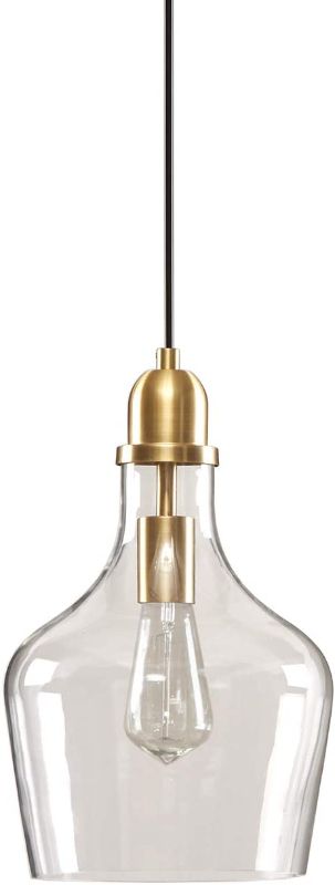 Photo 1 of Hampton Hill Auburn Modern Pendant Lighting - Gold Base, Bell Shaped Glass Shades Chandelier, Gold (MP151-0123)
