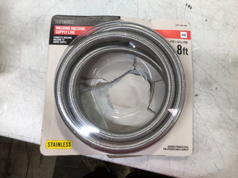 Photo 2 of 3/4 in. x 3/4 in. x 96 in. Stainless Steel Washing Machine Hose