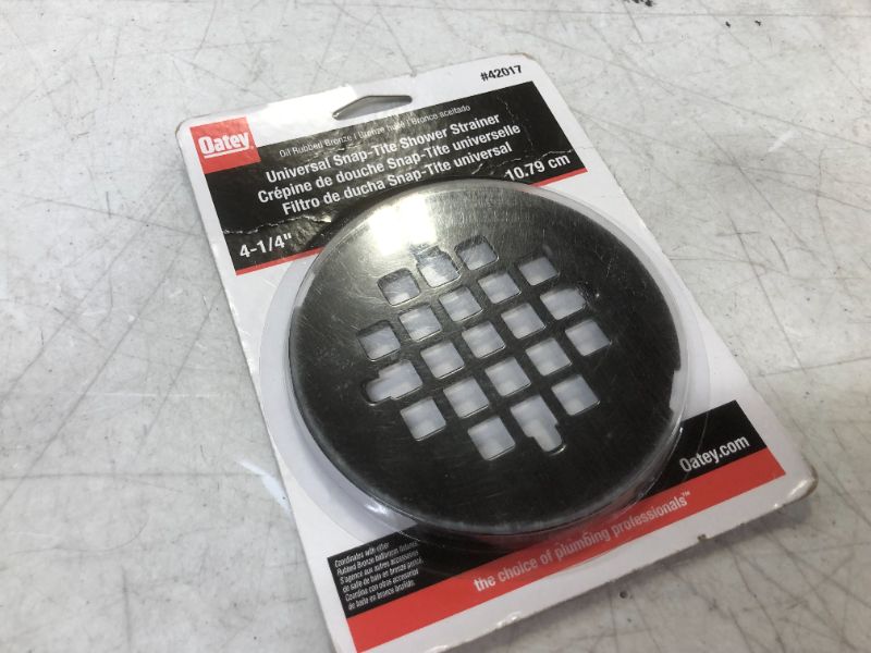 Photo 2 of 4-1/4 in. Round Universal Snap-In Shower Strainer in Oil Rubbed Bronze
