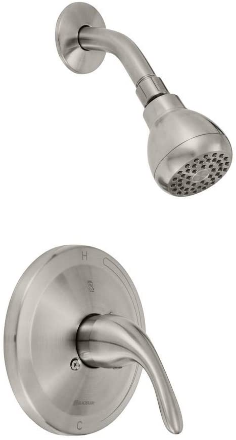 Photo 1 of GLACIER BAY Builders Single-Handle 1-Spray Pressure Balance Shower Faucet in Brushed Nickel and Glacier Bay Aragon 3-Handle 1-Spray Tub and Shower Faucet in Chrome 

