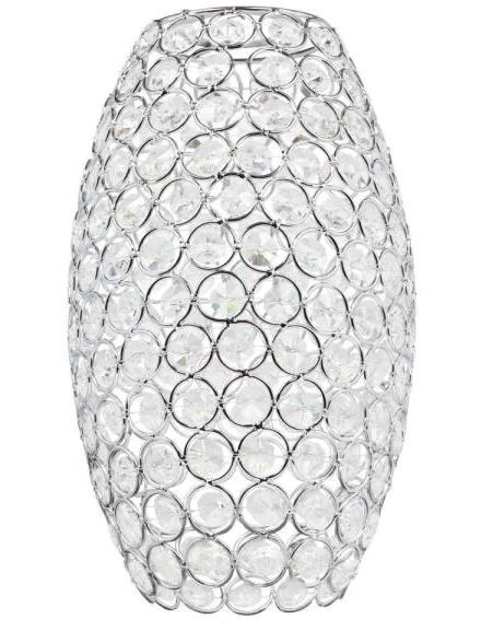 Photo 1 of 10 in. Crystal Jewel Elongated Shade with 2-1/4 in. Fitter and 6 in. Width
