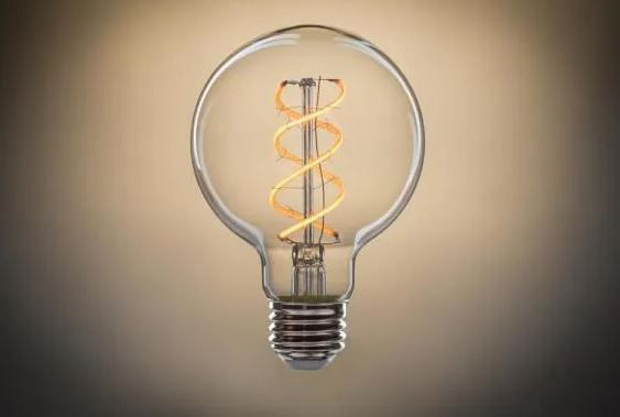 Photo 1 of 40-Watt Equivalent G25 Dimmable Clear Glass Vintage Edison LED Light Bulb with Spiral Filament Warm White (1-Bulb)
