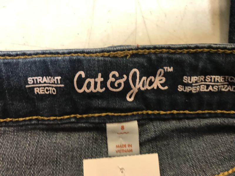 Photo 3 of cat & jack straight recto jeans kids sized 8 