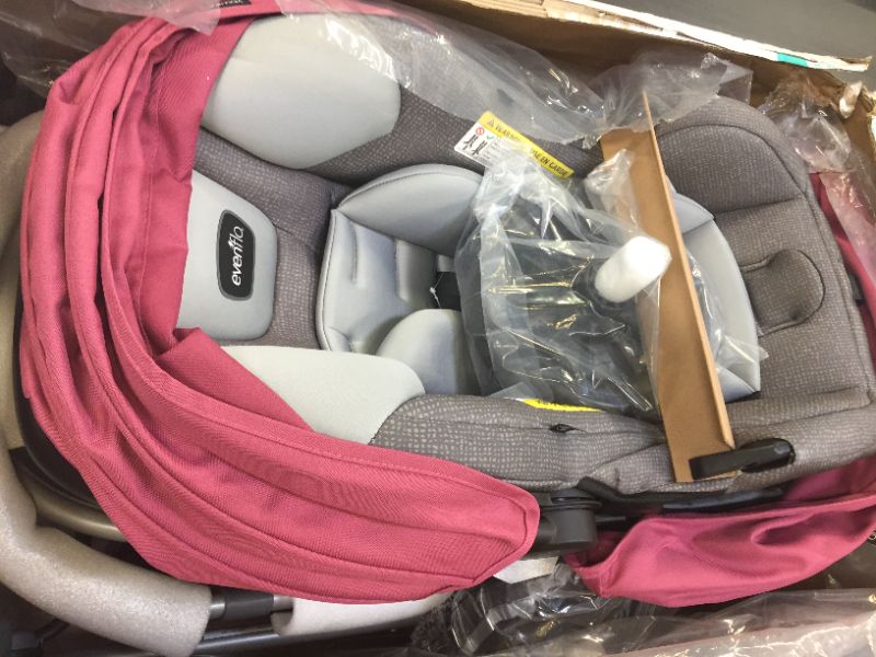 Photo 3 of Evenflo Pivot Modular Travel System with SafeMax Infant Car Seat - Dusty Rose