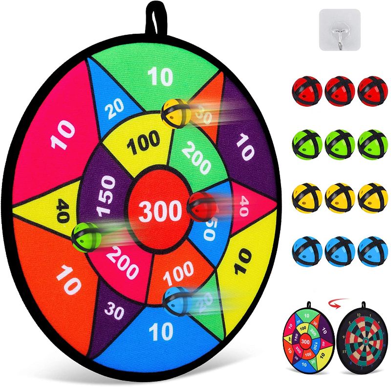 Photo 1 of Hony Toy Sports Double-Sided Dart Board for Kids with 12 Sticky Balls,,Baby Bath Books,Nontoxic Fabric Soft Baby Cloth Books, Early Education Toys
