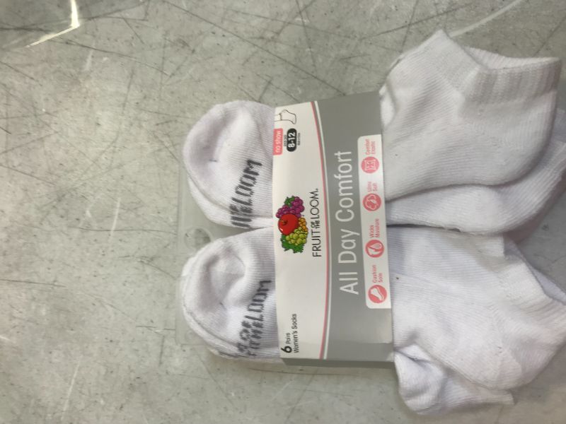 Photo 1 of 6 pair womens socks color white size 8-12 