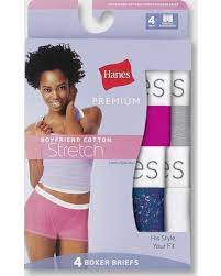 Photo 1 of Hanes Premium Women's 4pk Boyfriend Cotton Stretch Boxer Briefs - Colors May Vary size extra large 
