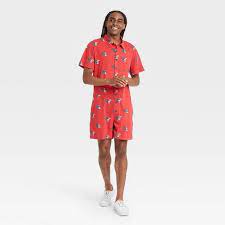 Photo 1 of Men's Disney Americana Pajama Romper - Red 
SIZE SMALL