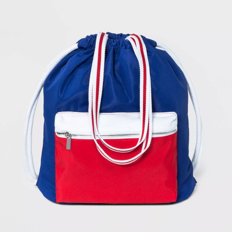 Photo 1 of Mad Love Color Block Americana Backpack - Blue
