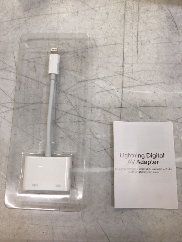 Photo 2 of Lightning to HDMI Adapter, HDMI Adapter for iPhone 1080P Lightning Digital AV Adapter, HDMI Sync Screen HDMI Connector for iPhone & iPad, Power Supply Needed (Compatible with iOS, No Application Need)
